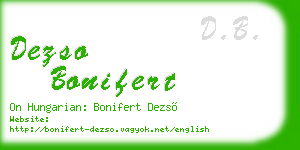 dezso bonifert business card